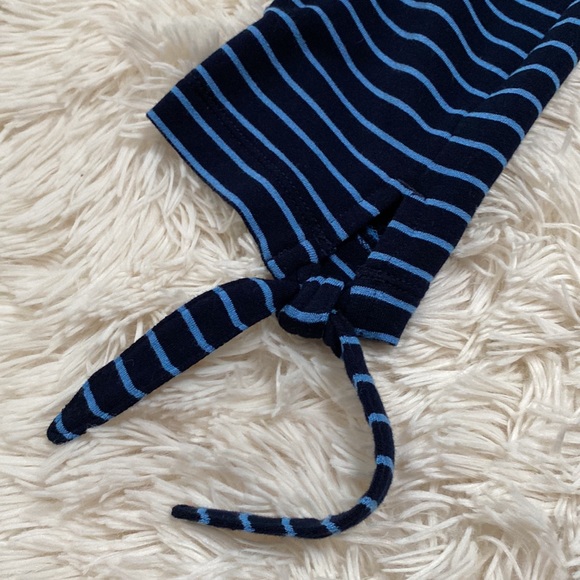 Loft 3/4 Tie Sleeve Stripe Top 💗 Navy & Blue - Picture 10 of 14